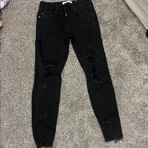 Black Distressed Women Jeans